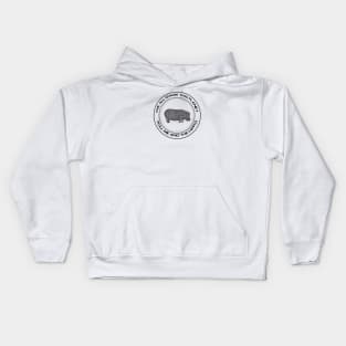 Hippo - We All Share This Planet - animal design on white Kids Hoodie